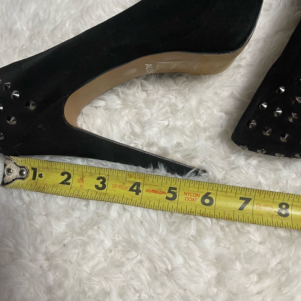 ALDO Michelino Synthetic suede Black studded Platform Heels EU R SZ41 US10.5 - Picture 10 of 10